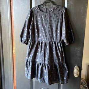 Anne Taylor black shimmer dot dress